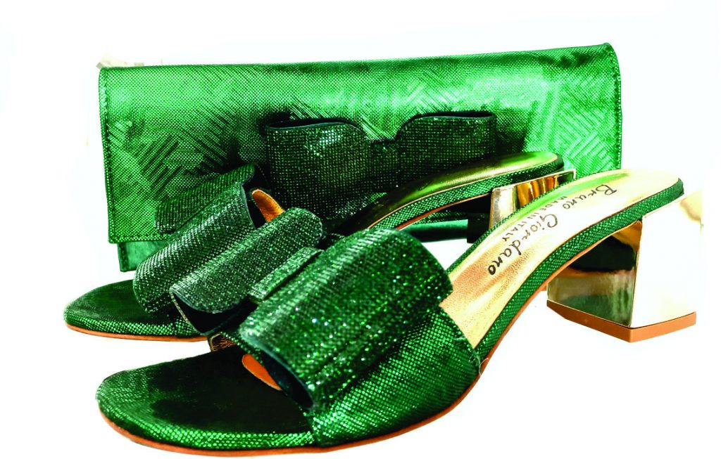 Designer Green Shoe & Bag