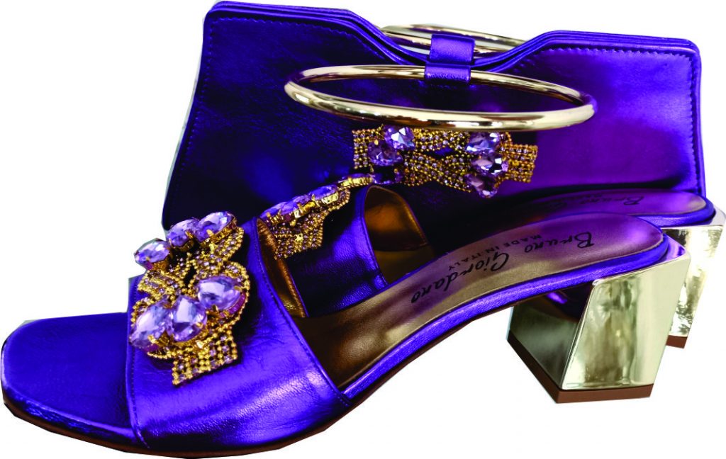 Designer Purple Shoe & Bag