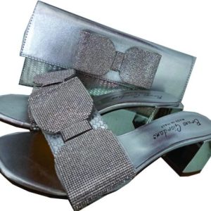 Designer Silver Shoe & Bag