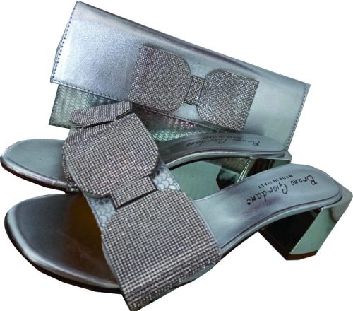 Designer Silver Shoe & Bag