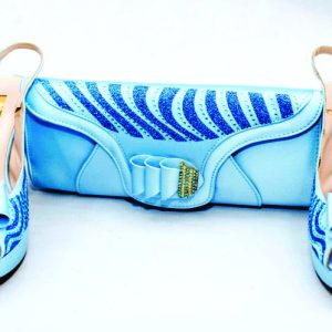 Light Blue Leather Bag and Shoe