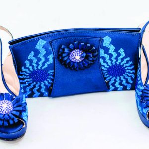 Mix-Colored Blue Shoe & Bag