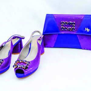 Mixed Purple Stone Bag & Shoe