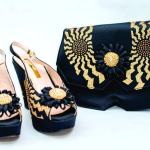 Mixed Chocolate Leather Bag & Shoe