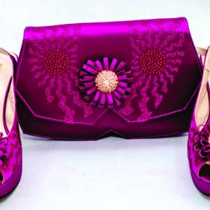 Dark Purple Leather Bag & Shoe